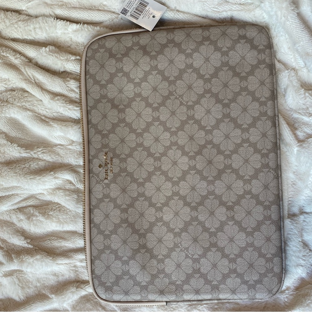 Kate Spade Beige Floral Laptop Sleeve